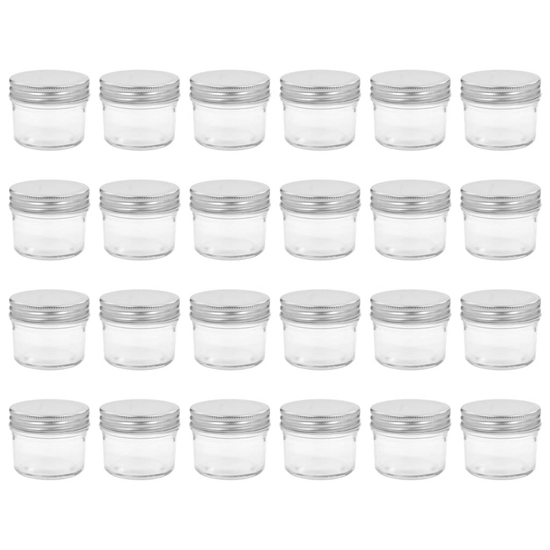 vidaXL Glass Jam Jars with Silver Lids - Store Your Preserves in Style