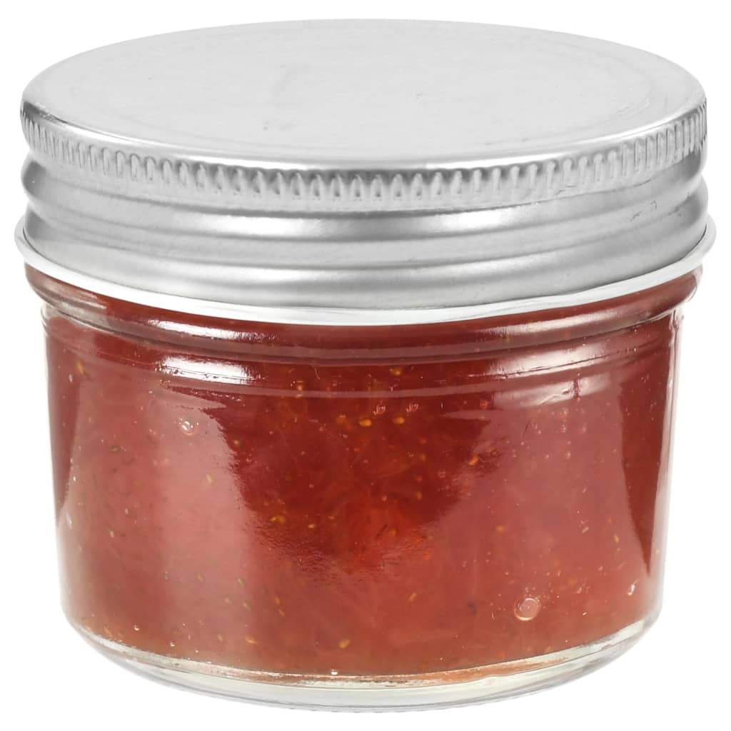 vidaXL Glass Jam Jars with Silver Lids - Store Your Preserves in Style