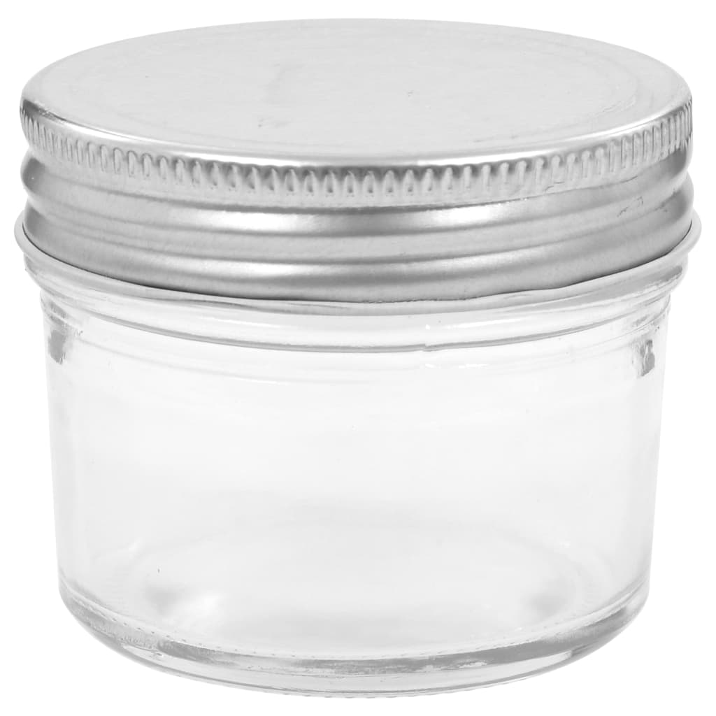 vidaXL Glass Jam Jars with Silver Lids - Store Your Preserves in Style