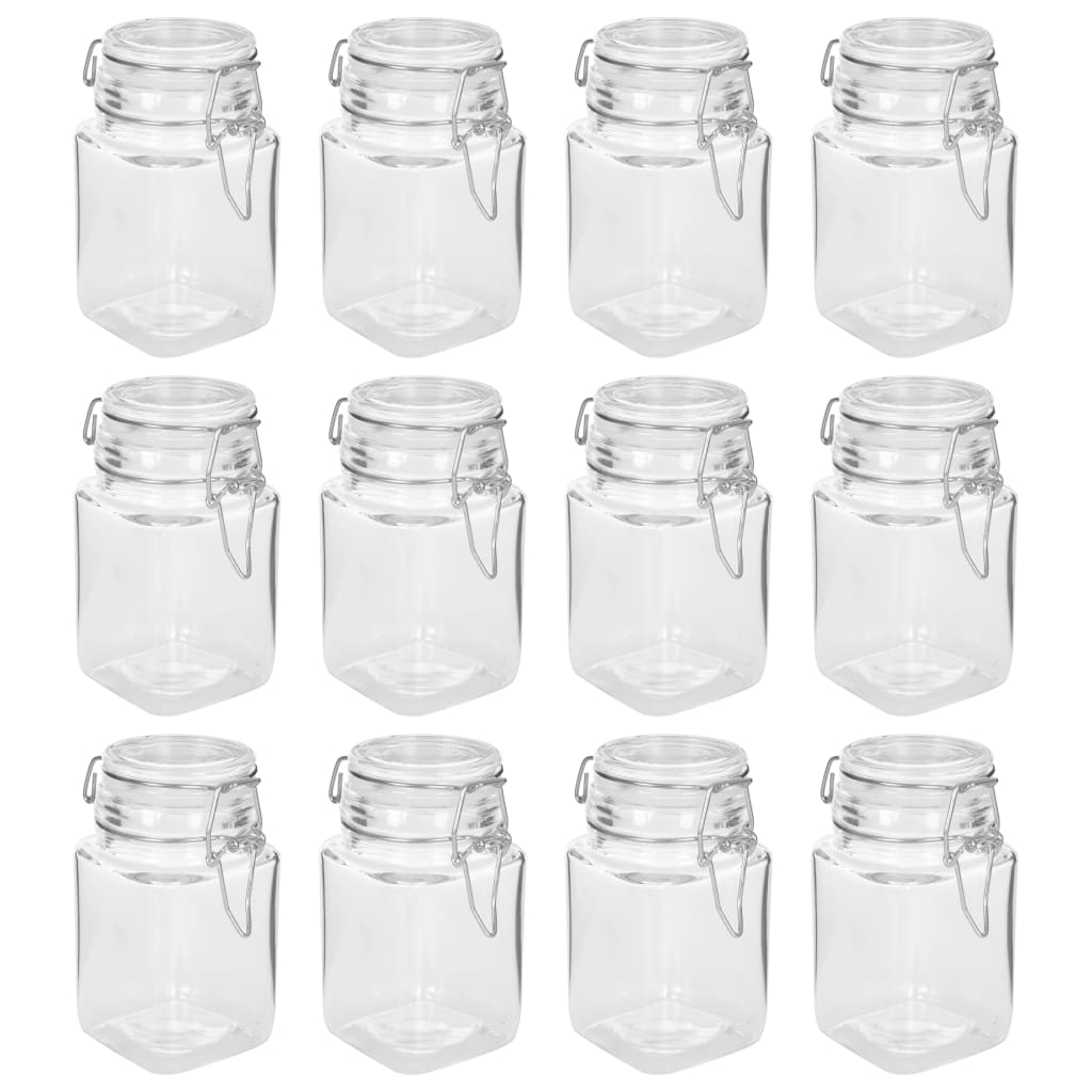 vidaXL Glass Jam Jars with Lock - Set of 12, 260 ml