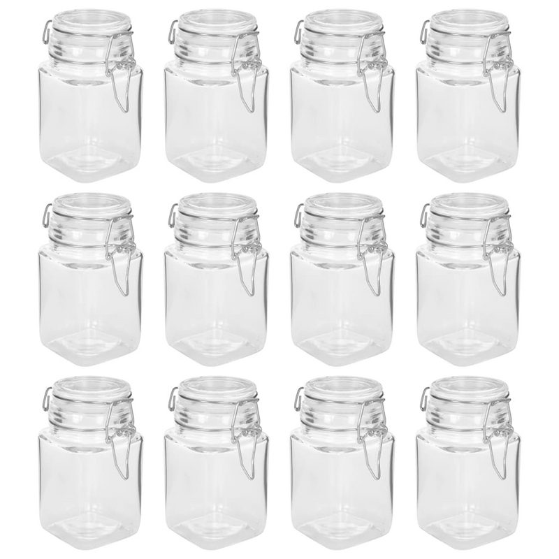 vidaXL Glass Jam Jars with Lock - Set of 12, 260 ml