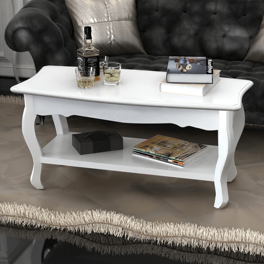 Coffee Table 2 Tiers MDF White - Stylish and Functional