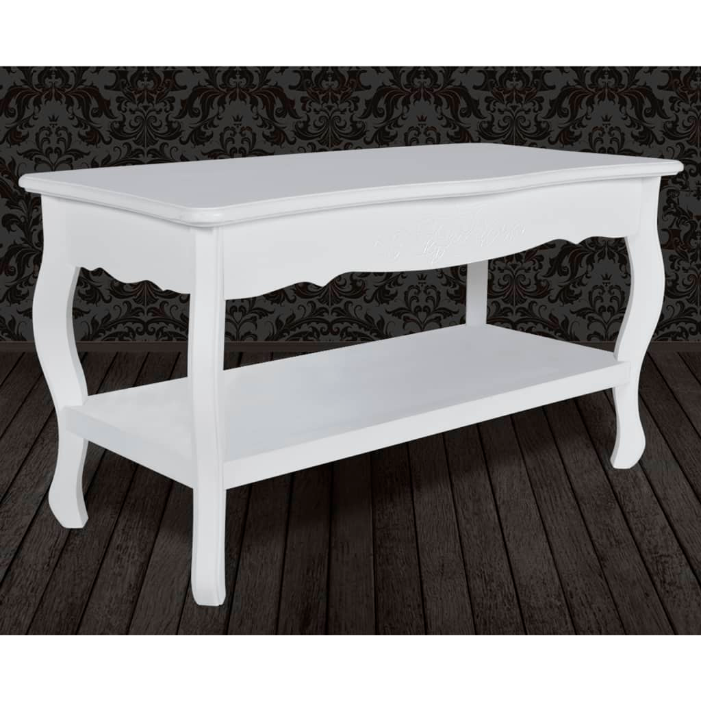 Coffee Table 2 Tiers MDF White - Stylish and Functional