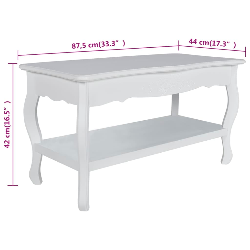 Coffee Table 2 Tiers MDF White - Stylish and Functional