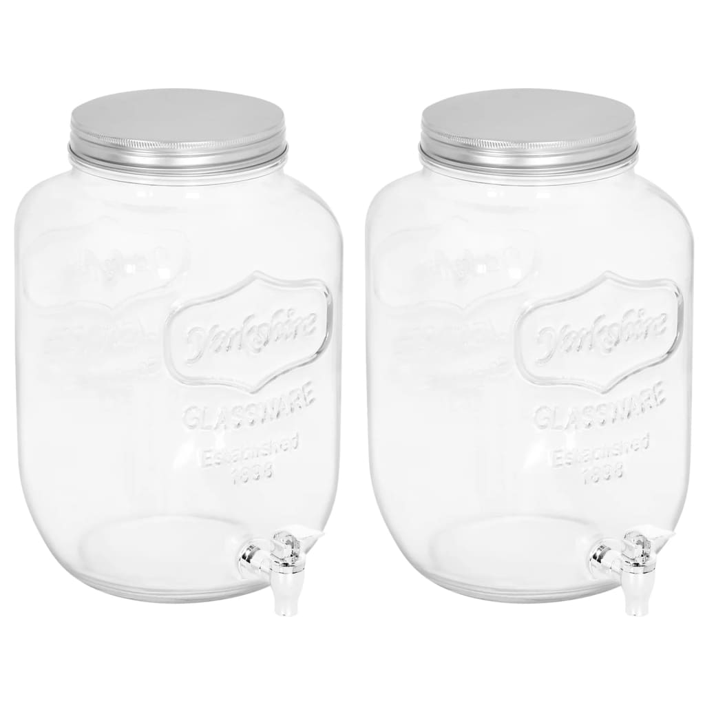 vidaXL Beverage Dispensers 2 pcs 8050 ml Glass - Perfect for Homemade Cocktails and Refreshing Lemonade