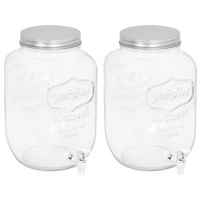 vidaXL Beverage Dispensers 2 pcs 8050 ml Glass - Perfect for Homemade Cocktails and Refreshing Lemonade