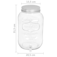 vidaXL Beverage Dispensers 2 pcs 8050 ml Glass - Perfect for Homemade Cocktails and Refreshing Lemonade