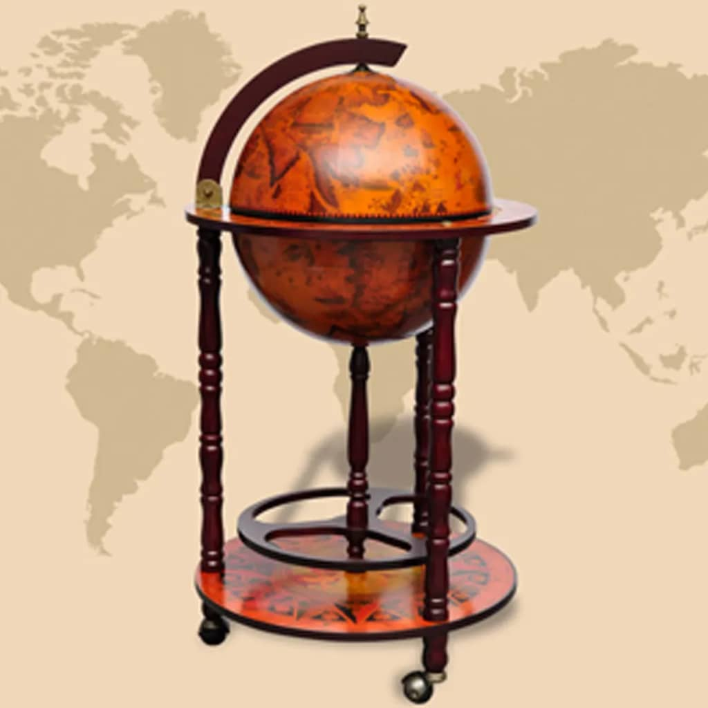 Globe Bar Wine Stand Eucalyptus Wood - Elegant and Functional