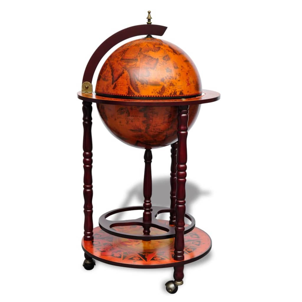 Globe Bar Wine Stand Eucalyptus Wood - Elegant and Functional