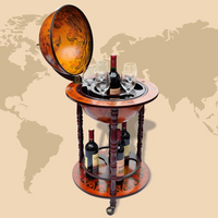 Globe Bar Wine Stand Eucalyptus Wood - Elegant and Functional