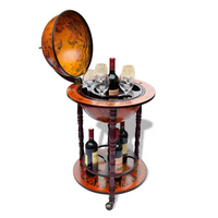 Globe Bar Wine Stand Eucalyptus Wood - Elegant and Functional