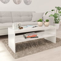 Coffee Table High Gloss White 100x40x40 cm - Stylish & Durable