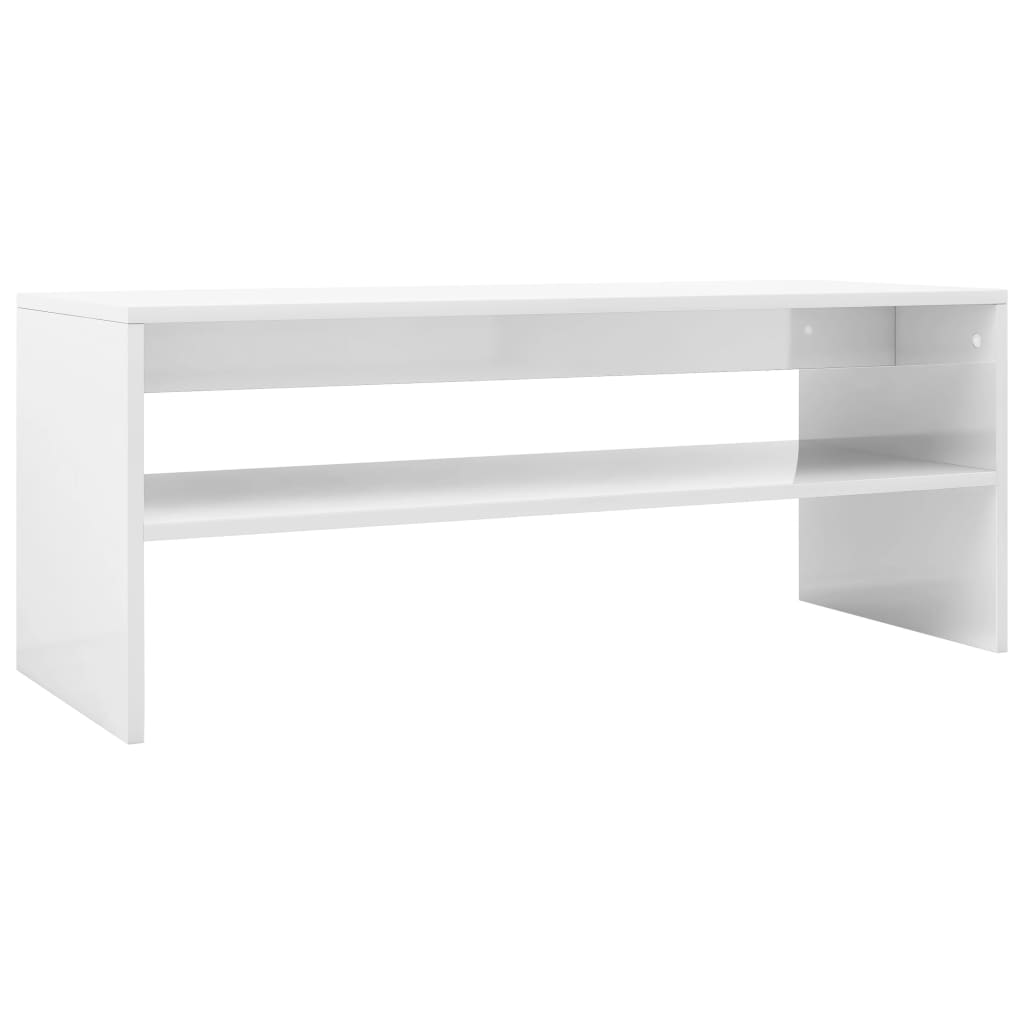 Coffee Table High Gloss White 100x40x40 cm - Stylish & Durable