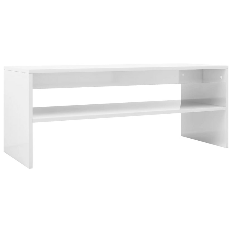 Coffee Table High Gloss White 100x40x40 cm - Stylish & Durable