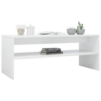 Coffee Table High Gloss White 100x40x40 cm - Stylish & Durable