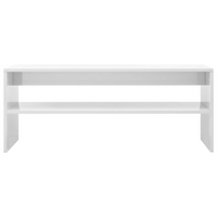 Coffee Table High Gloss White 100x40x40 cm - Stylish & Durable