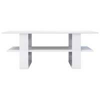 Coffee Table High Gloss White 110x55x42 cm | Engineered Wood