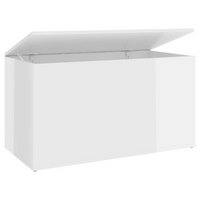 Storage Chest High Gloss White 84x42x46 cm Engineered Wood