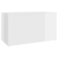 Storage Chest High Gloss White 84x42x46 cm Engineered Wood