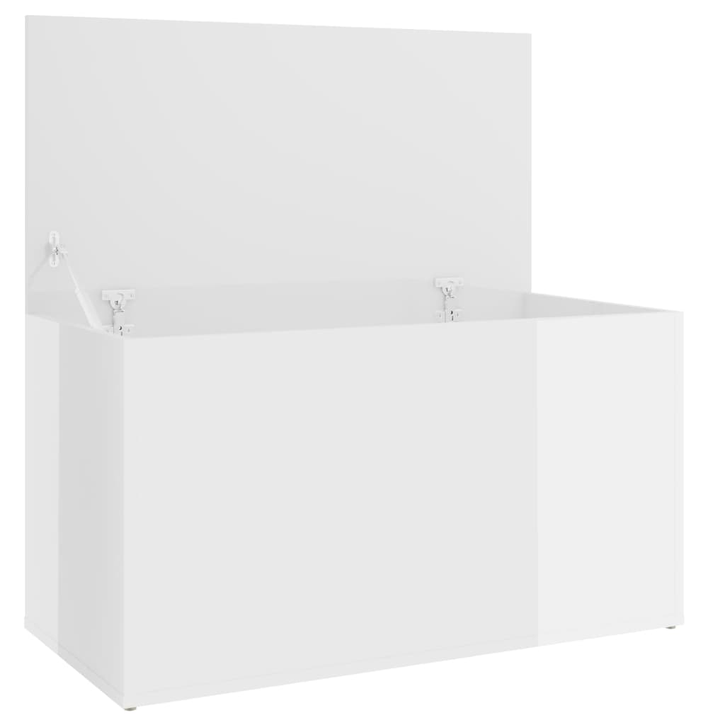 Storage Chest High Gloss White 84x42x46 cm Engineered Wood