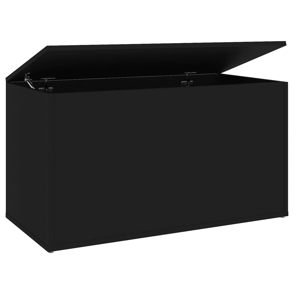 Storage Chest Black 84x42x46 cm Engineered Wood