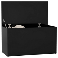 Storage Chest Black 84x42x46 cm Engineered Wood