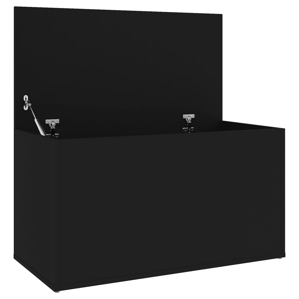 Storage Chest Black 84x42x46 cm Engineered Wood