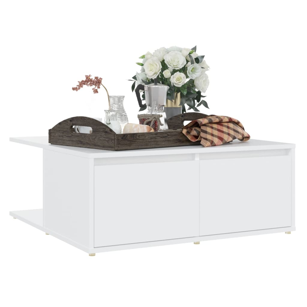 Coffee Table White 80x80x31 cm Engineered Wood - Stylish and Functional