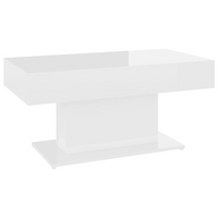 Coffee Table High Gloss White 96x50x45 cm Engineered Wood