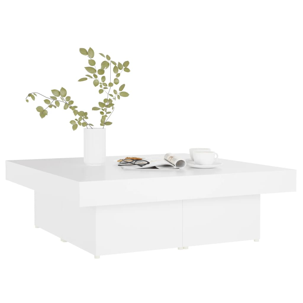 Coffee Table White 90x90x28 cm - Engineered Wood | Sturdy & Stylish