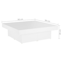 Coffee Table White 90x90x28 cm - Engineered Wood | Sturdy & Stylish