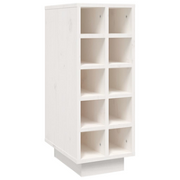 Wine Cabinet White - Solid Wood Pine - 23x34x61 cm - Ample Storage Space - Sturdy Frame