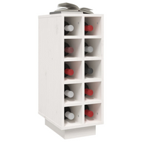 Wine Cabinet White - Solid Wood Pine - 23x34x61 cm - Ample Storage Space - Sturdy Frame