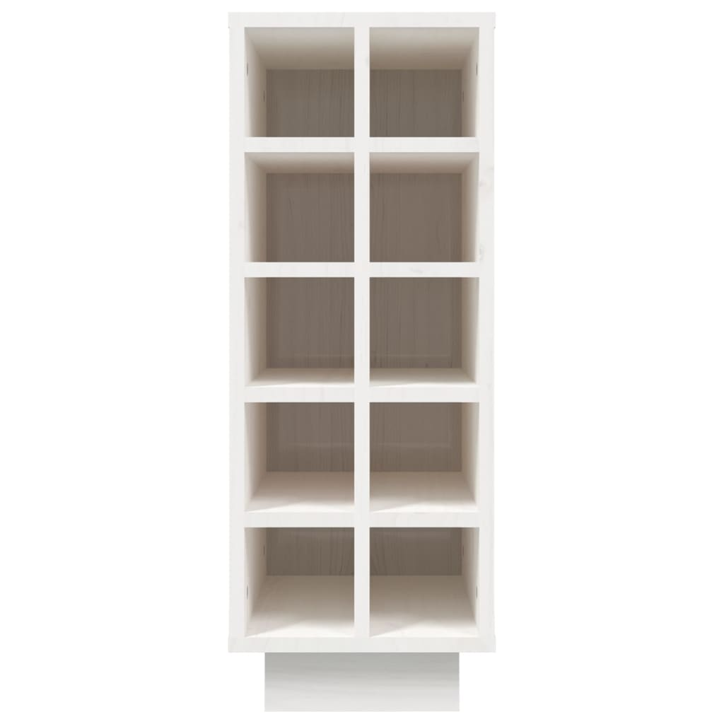 Wine Cabinet White - Solid Wood Pine - 23x34x61 cm - Ample Storage Space - Sturdy Frame