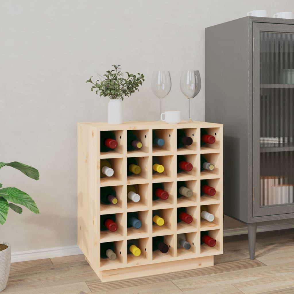 Wine Cabinet 55.5x34x61 cm Solid Wood Pine - Stylish and Sturdy Wine Storage Solution