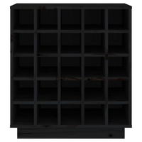 Wine Cabinet Black - Solid Wood Pine - 55.5x34x61 cm