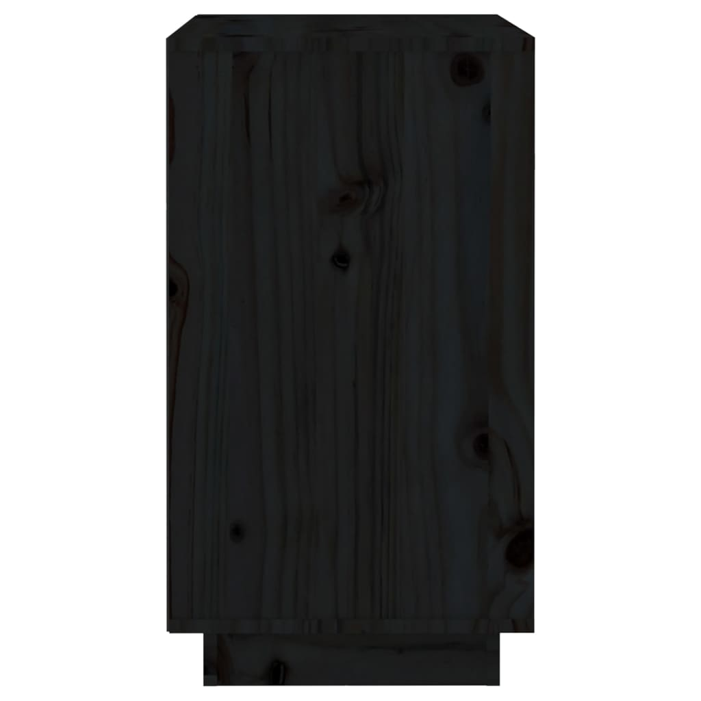 Wine Cabinet Black - Solid Wood Pine - 55.5x34x61 cm