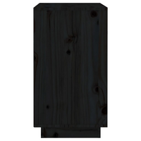 Wine Cabinet Black - Solid Wood Pine - 55.5x34x61 cm