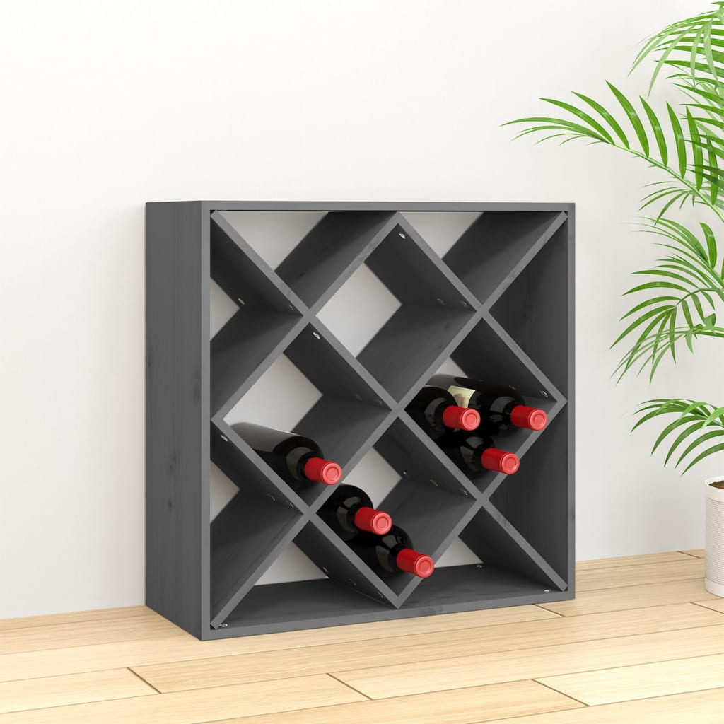 Wine Cabinet Grey 62x25x62 cm Solid Wood Pine - Store, Age, and Display Your Wine in Style