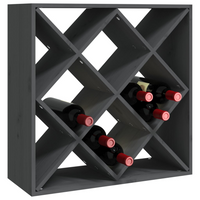 Wine Cabinet Grey 62x25x62 cm Solid Wood Pine - Store, Age, and Display Your Wine in Style