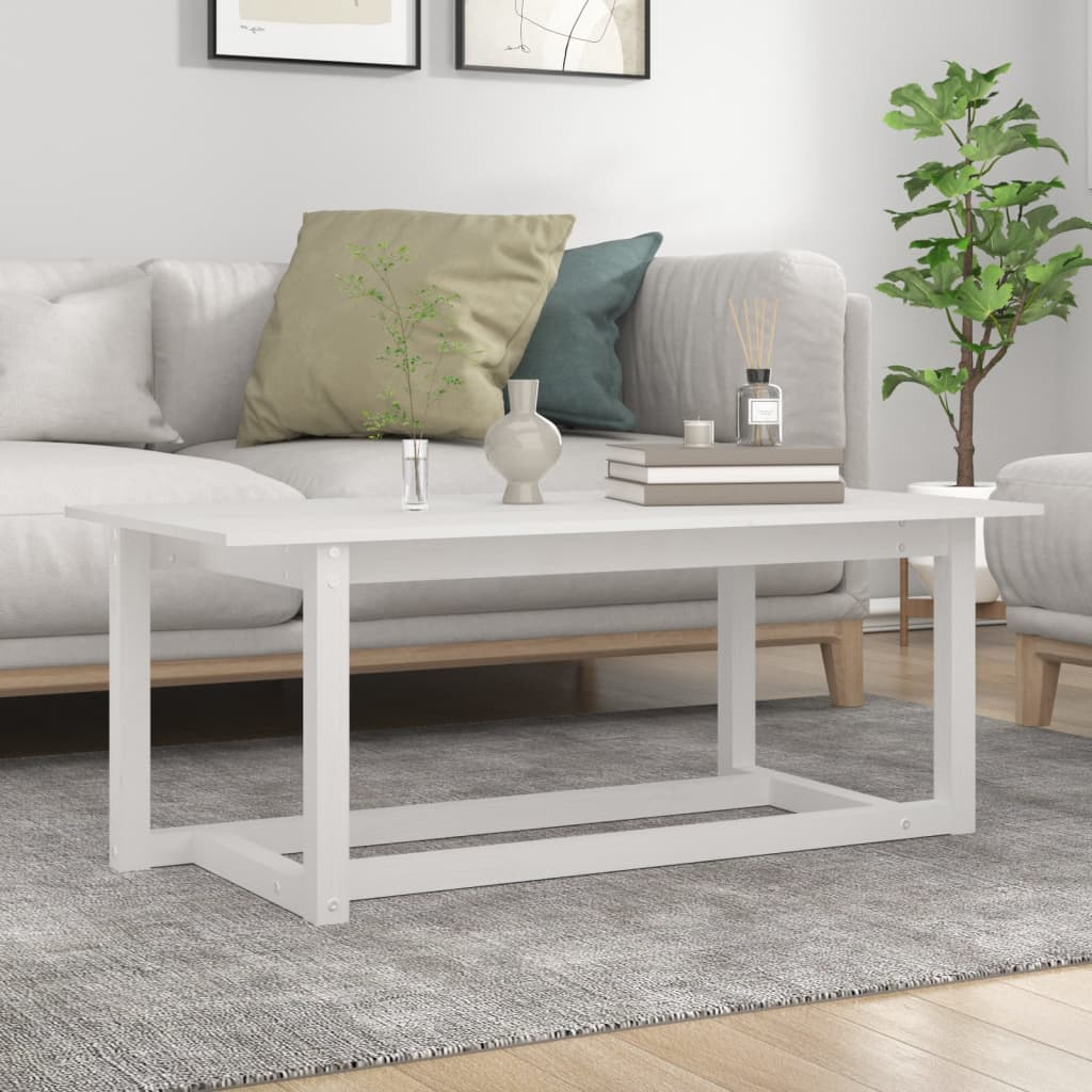 Coffee Table White 110x55x45 cm Solid Wood Pine - Stylish and Functional