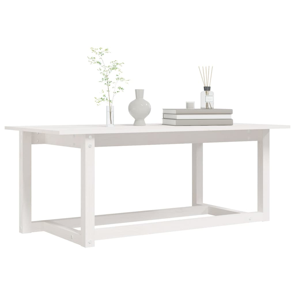 Coffee Table White 110x55x45 cm Solid Wood Pine - Stylish and Functional