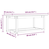 Coffee Table White 110x55x45 cm Solid Wood Pine - Stylish and Functional