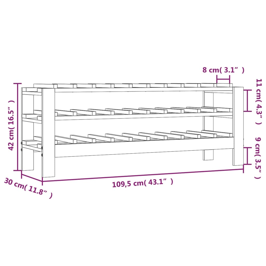 Wine Rack - Solid Wood Pine - Ample Storage Space