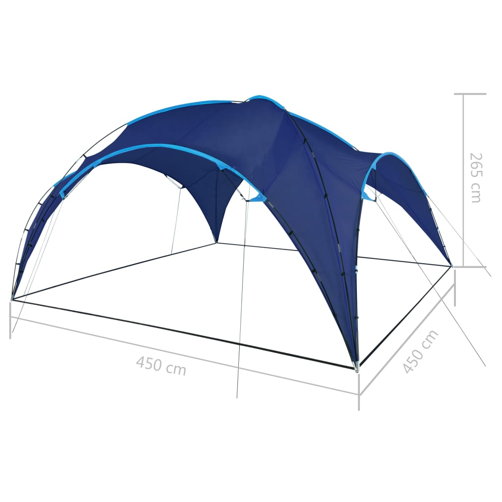 vidaXL Party Tent Arch 450x450x265 cm Dark Blue - Perfect Sun Protection for Your Outdoor Events