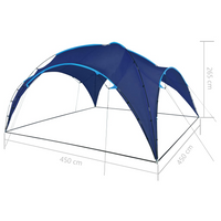 vidaXL Party Tent Arch 450x450x265 cm Dark Blue - Perfect Sun Protection for Your Outdoor Events