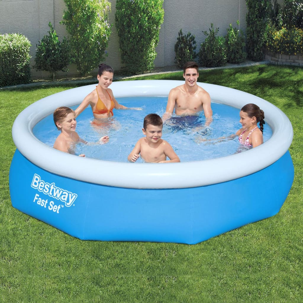 Bestway Fast Set Inflatable Swimming Pool Round 305x76 cm - Enjoy Summer Fun with Family and Friends