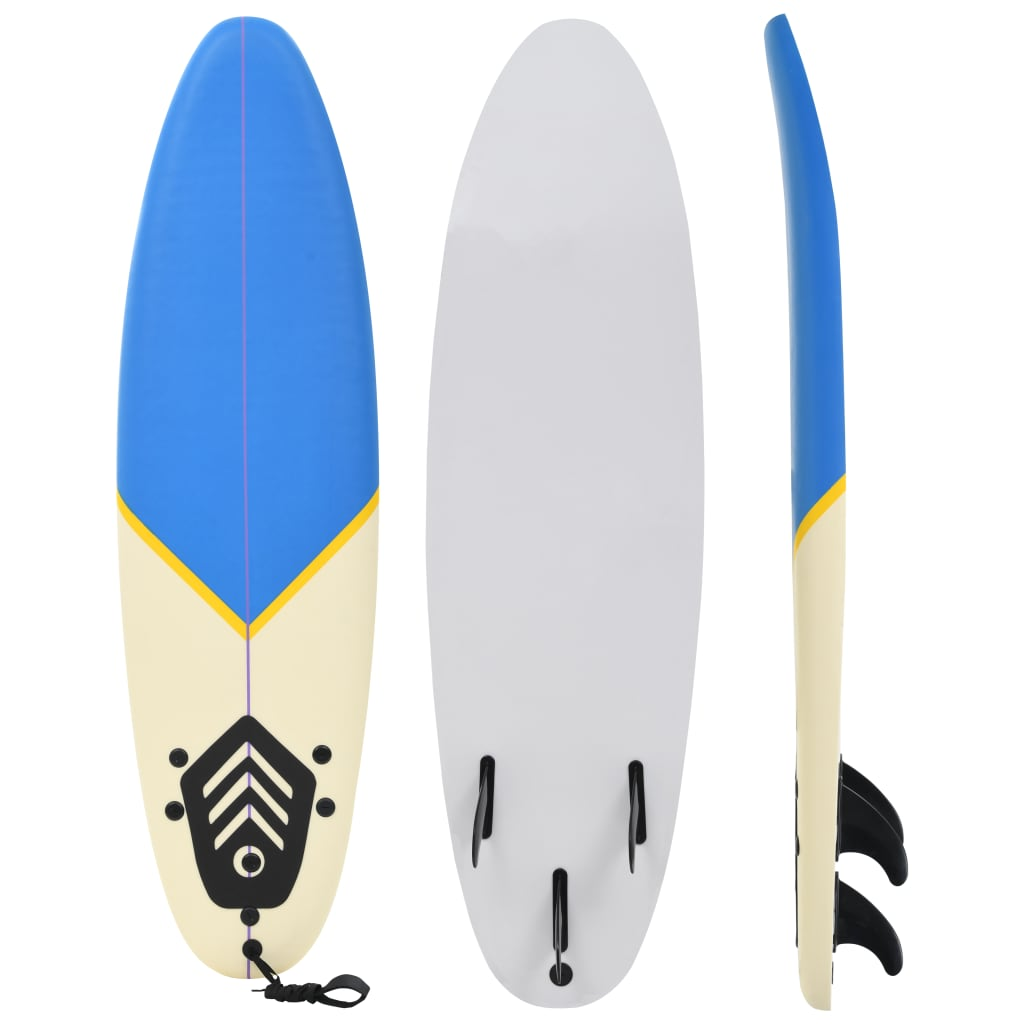 Surfboard 170 cm Blue and Cream - Beginner Board for Adults and Children