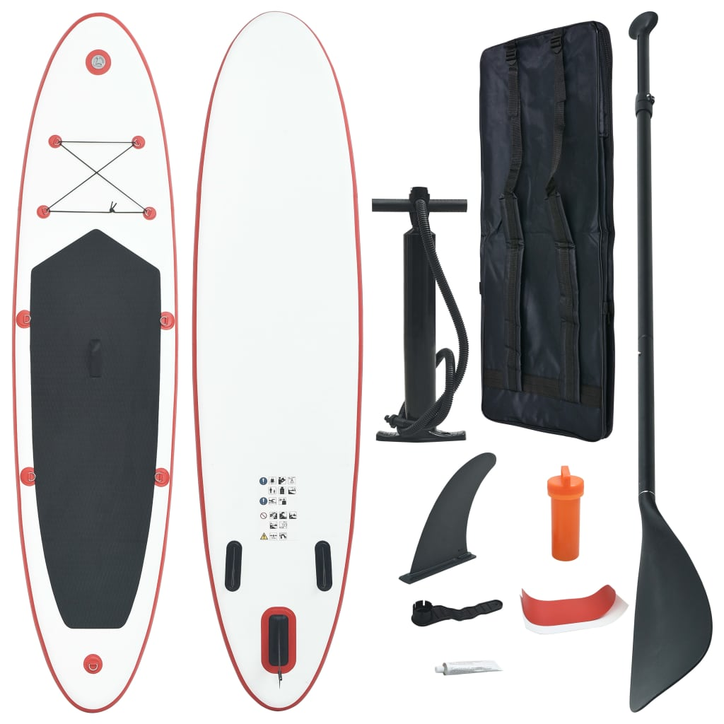 Stand Up Paddle Board Set SUP Surfboard Inflatable Red and White