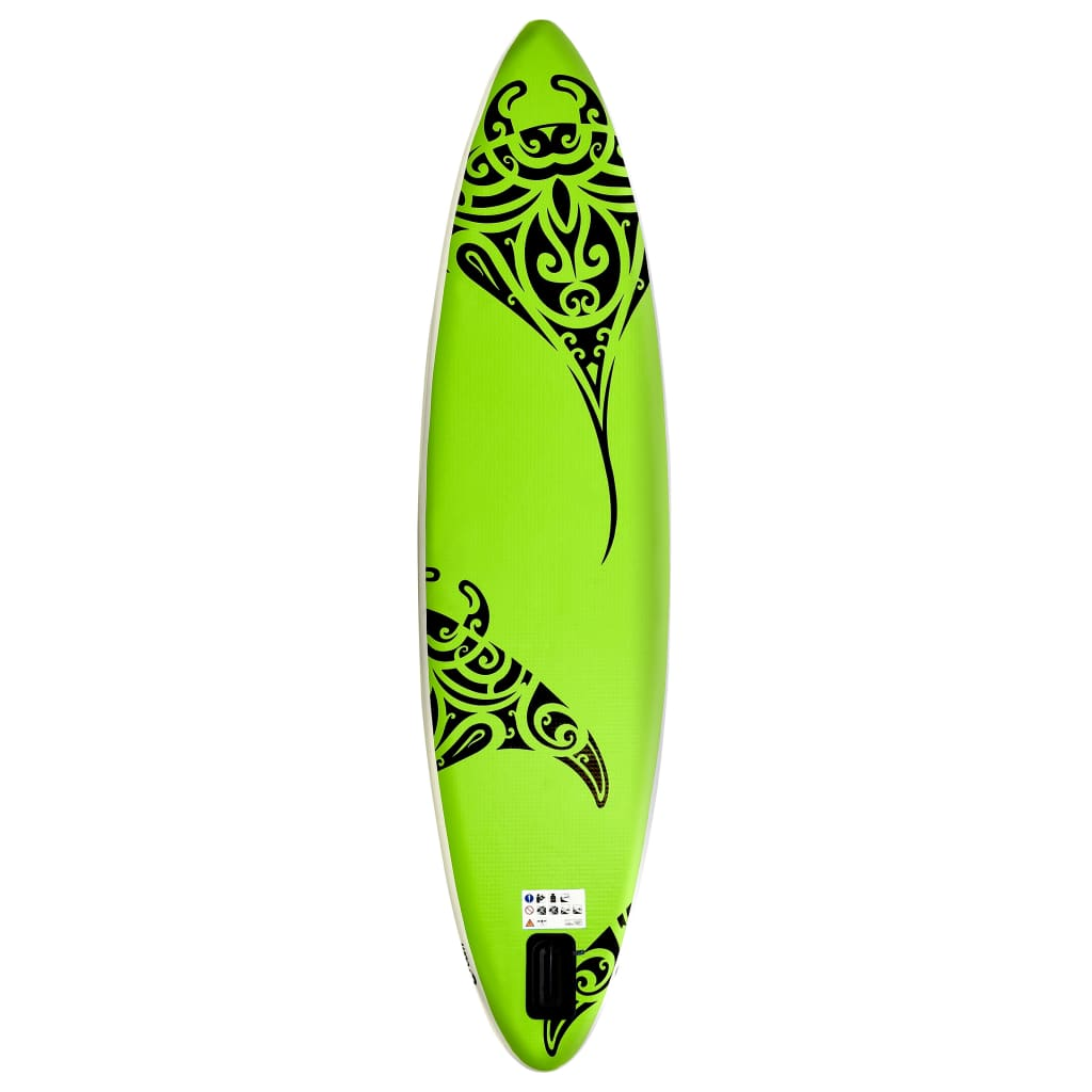 Inflatable Stand Up Paddleboard Set 305x76x15 cm Green - Ideal for Learning and Recreational Paddling